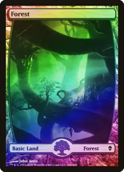 Forest (#246) FOIL Zendikar PLD Basic Land Extended Full Art CARD ABUGames - Image 1