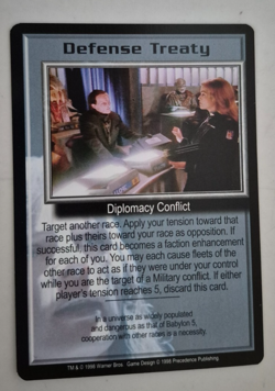 Defense Treaty Promo Card Babylon 5 B5 CCG Precedence Entertainment NM - Image 1