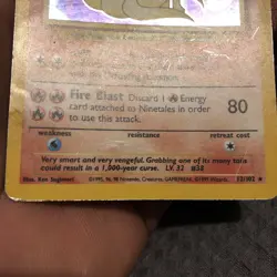 Pokemon TCG Ninetales Base Set 12/102 Holo Unlimited Holo Rare - Image 3
