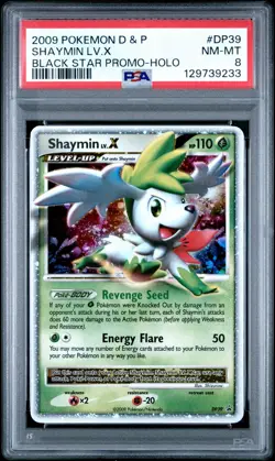 2009 POKEMON DIAMOND & PEARL BLACK STAR PROMO #DP39 SHAYMIN LV.X-HOLO PSA 8 - Image 1