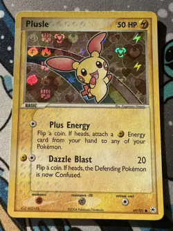 ✨Plusle 69/101 NM EX Hidden Legends Holo Pattern bleed Pokemon TCG✨ - Image 1