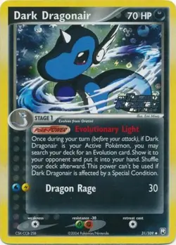 Heavily Played, English Pokemon Reverse Holo Dark Dragonair - 31/109 - Uncommon - Image 1