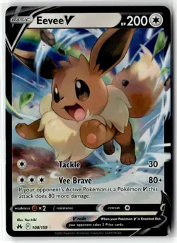 Eevee V ⭐ 108/159 Holo Rare V Crown Zenith 2023 Pokemon NM - Image 1