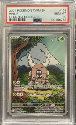2024 POKEMON TWM EN-TWILIGHT MASQUERADE ILLUSTRATION RARE #168 PINSIR PSA 10 - Image 1