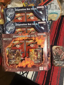 One Piece Illustration Box Vol 5 and 6 (3 boxes total)* Plus A Tin - Image 1