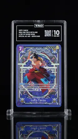 2025 ONE PIECE OP11-A FIST OF DIVINE SPEED #005 LUFFY-TAROU SP ALT ART TAG 10 - Image 1
