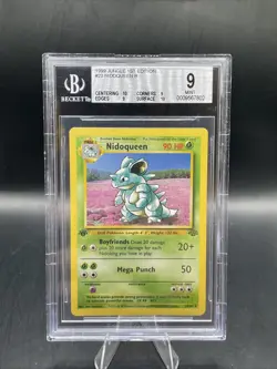 1999 Pokemon Jungle Nidoqueen 1st Edition #23 BGS 9 MINT Non Holo - Image 1