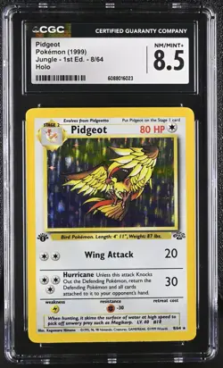 CGC 8.5 Pidgeot 1999 Jungle 1st Edition 8/64 Holo Pokemon Card - Image 1