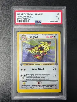 1999 Pokemon Jungle Pidgeot #8 1st Edition Holo PSA 3 - Image 1