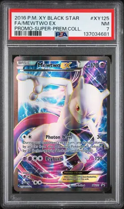 2016 POKEMON XY PROMO SUPER-PREMIUM COLLECTION #XY125 FULL ART/MEWTWO EX PSA 7 - Image 1