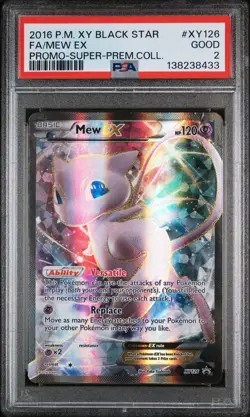 2016 POKEMON XY PROMO SUPER-PREMIUM COLLECTION #XY126 FULL ART/MEW EX PSA 2 - Image 1