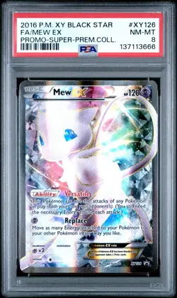 2016 POKEMON XY PROMO SUPER-PREMIUM COLLECTION #XY126 FULL ART/MEW EX PSA 8 - Image 1