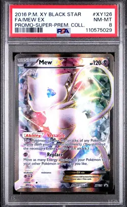 2016 POKEMON XY PROMO SUPER-PREMIUM COLLECTION #XY126 FULL ART/MEW EX PSA 8 - Image 1