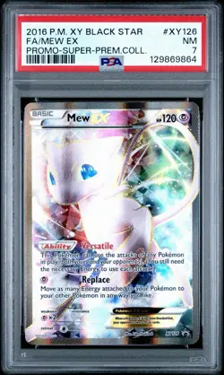 2016 POKEMON XY PROMO SUPER-PREMIUM COLLECTION #XY126 FULL ART/MEW EX PSA 7 - Image 1