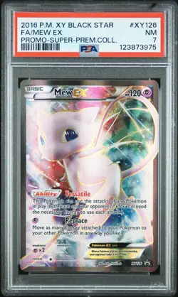 2016 POKEMON XY PROMO SUPER-PREMIUM COLLECTION #XY126 FULL ART/MEW EX PSA 7 - Image 1