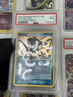 PSA 9 Suicune Gold Star EX #115/115 Unseen Forces Holo Ultra Rare Mint Pokemon - Image 2