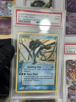 PSA 9 Suicune Gold Star EX #115/115 Unseen Forces Holo Ultra Rare Mint Pokemon - Image 5
