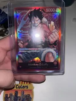 Bandai One Piece Card Game Monkey D. Luffy Leader Holo ST01-001 - Image 1