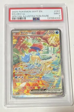 Pokemon TCG Keldeo EX 167/086 White Flare Special Illustration Rare Card PSA 9 - Image 1