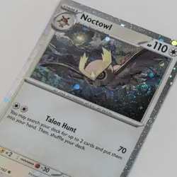 Pokemon - Noctowl 127/162 - Temporal Forces - Cosmos Foil Promo Card W/ Swirls - Image 2