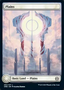 x4 Plains (262) - Foil - Full Art L MTG Phyrexia: All Will Be One M/NM, English - Image 1