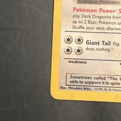 Dark Dragonite (22/82) Non Holo Team Rocket Set Rare Pokemon Card! - Image 2