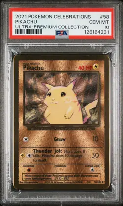 2021 POKEMON CELEBRATIONS ULTRA-PREMIUM COLLECTION #58 PIKACHU PSA 10 - Image 1
