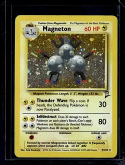 Pokemon TCG - Magneton 9/130 Holo Rare - WOTC Base Set 2 1999 (LP) / Pokemon TCG - Image 1