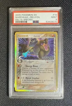 Marowak Delta Species Reverse Holo 10/113 2005 Pokemon Delta Species PSA 9 MINT - Image 1