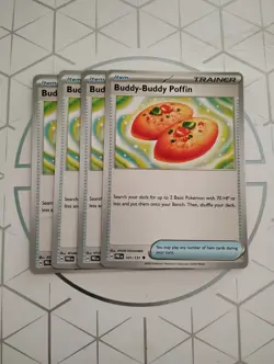4x Buddy Buddy Puffin 144/162 Temporal Forces Uncommon Pokemon Playset x4 - Image 1