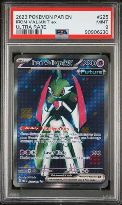 Pokemon IRON VALIANT ex #225 PSA 9 Ultra Rare Mint PSA‑graded Paradox Rift - Image 1