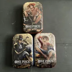 One Piece Tin Pack Set Vol 2 Set of 3 [TS-02 OP-13] Sealed Bandai -Same Day Ship - Image 1