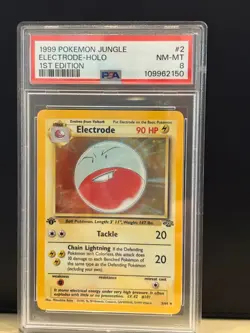 1999 Pokemon Jungle ** 1st Ed ** Holo Electrode 2/64 PSA 8 NM-MT - Image 1