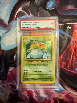 Pokemon TCG Venusaur Base Set Holo Unlimited Rare Card 15/102 PSA 5 - Image 1