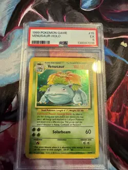 Pokemon TCG Venusaur Base Set Holo Unlimited Rare Card 15/102 PSA 5 - Image 2