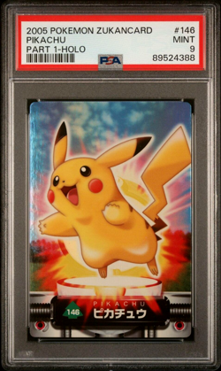 PSA 9 MINT - Pikachu #146 (Zukancard Part 1) Holo Japanese Pokemon Card - Image 1
