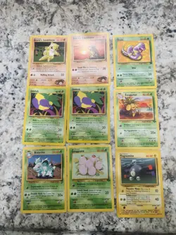9 Vintage Cards Gym Heroes Base Set Base Set 2 Pokemon Cards (LOT 1) - Image 1