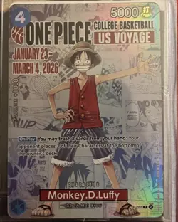 One Piece TCG Monkey D. Luffy Rutgers College Promo card and poster-sealed - Image 1