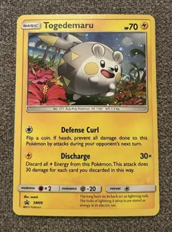 LP-NM Togedemaru SM09 Holo Black Star Promo 2017 Pokemon Card - Image 1