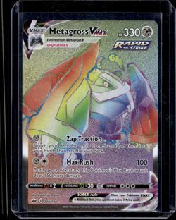 Pokemon Metagross VMAX Holo Card 208/198 Chilling Reign Secret Rainbow Rare - Image 1