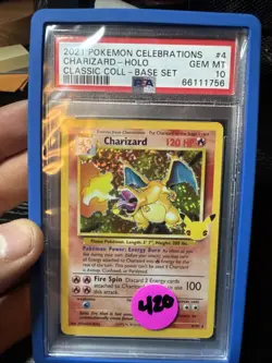 Pokemon TCG Charizard Holo Rare Card PSA 10 Gem Mint, Celebrations 4/102 - Image 1