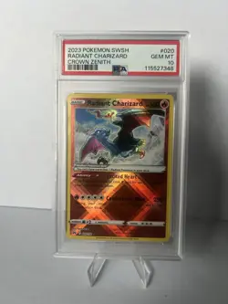 2023 Pokemon SWSH Radiant Charizard Holo Crown Zenith PSA 10, 020/159 - Image 1