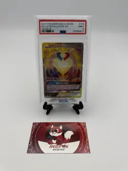 2019 POKEMON SUN & MOON TEAM UP #170 FULL ART/LATIAS & LATIOS GX PSA 9 - Image 1