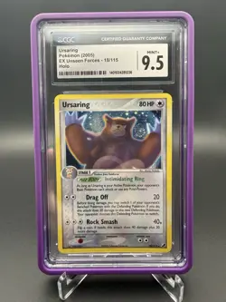 CGC 9.5 MINT+ Ursaring 2005 EX Unseen Forces 18/115 Holo Pokemon Card SWIRL - Image 1
