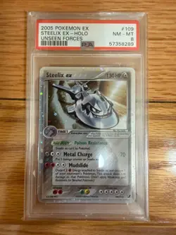 2005 POKEMON - UNSEEN FORCES #109/115 STEELIX EX - HOLO - PSA 8 - Ship Fast - Image 1