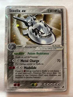Steelix EX 109/115 Holo Ultra Rare Pokemon TCG EX Unseen Forces 2005 -HP - Image 1