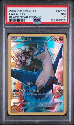 2015 Pokemon XY Black Star Promos Latios #XY79 FA PSA 7 - Image 1