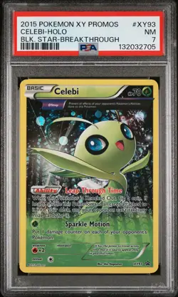2015 POKEMON XY BLACK STAR PROMOS BREAKTHROUGH #XY93 CELEBI-HOLO PSA 7 - Image 1