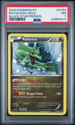2015 POKEMON XY BLACK STAR PROMOS #XY64 RAYQUAZA-HOLO PSA 7 - Image 1