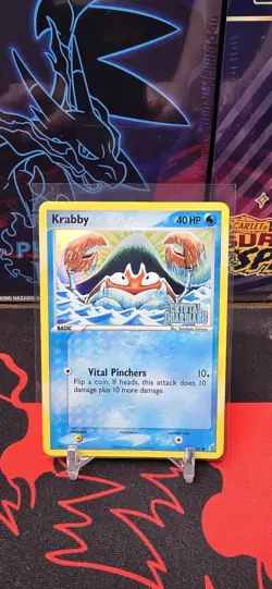 Pokemon Crystal Guardians 54/100 Krabby Reverse Holo Stamped NM - Image 1